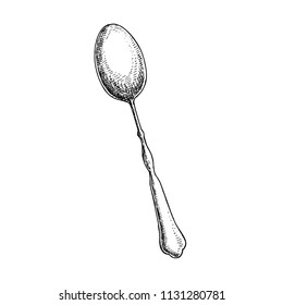 spoon cutlery. drawing is isolated. on white background.