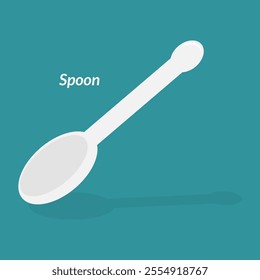 spoon. cutlery. silver spoon. vector illustration