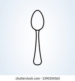 Spoon Cutlery symbol. line art flat style Vector illustration 