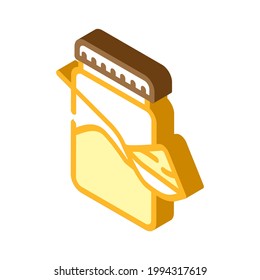 spoon with delicious peanut butter isometric icon vector. spoon with delicious peanut butter sign. isolated symbol illustration