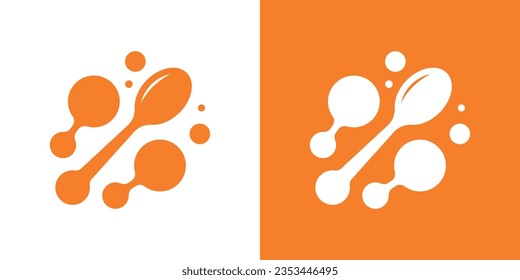 spoon design logo combined with technology icon vector inspiration