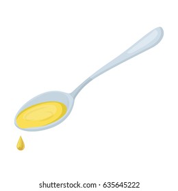 Spoon dolmen.Lozhkas olive oil.Lozhka of silver.Olives single icon in cartoon style vector symbol stock illustration web.