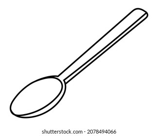 Spoon Doodle Vector Icon. Comic, hand drawn, outline.