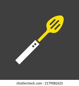 Löffel zum Entleeren der Vektorsymbol. Küchengeräte. Graph-Symbol für das Kochen Website-Design, Logo, Benutzeroberfläche