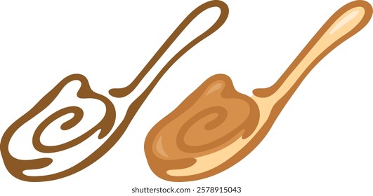 SPOON OF DULCE DE LECHE ON ISOLATED WHITE BACKGROUND