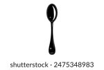 spoon emblem, black isolated silhouette