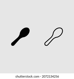 spoon fill and outline icon set isolated vector illustration