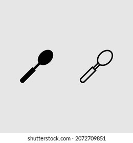 relleno de cuchara y conjunto de iconos de esquema conjunto de ilustración vectorial aislada