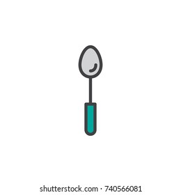 Spoon filled outline icon, line vector sign, linear colorful pictogram isolated on white. Kitchen utensils symbol, logo illustration. Pixel perfect vector graphics 