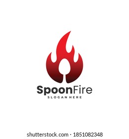 spoon with fire vector logo