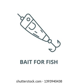 Spoon fishing,bait for fish vector line icon, linear concept, outline sign, symbol