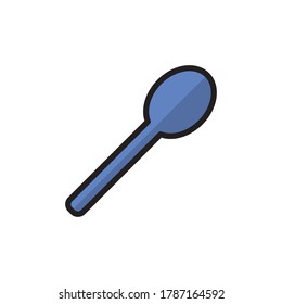 Plantilla de Ilustración de vectores de dibujos animados de diseño de icono plano de cuchara