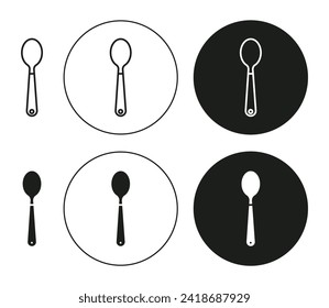 Spoon flat line icon set. Spoon Thin line illustration vector