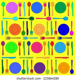 spoon folk dish knife from illustrator for background