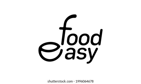 Spoon food easy logotype.Easy Food vector logo