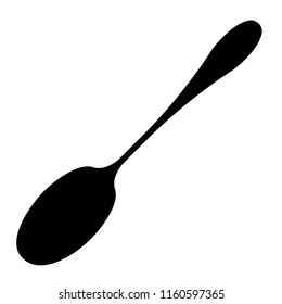 spoon for food and eating food silhouette isolated on white background