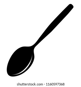 spoon for food and eating food silhouette isolated on white background