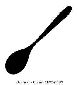 spoon for food and eating food silhouette isolated on white background