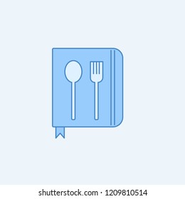 spoon with a fork 2 colored line icon. Simple blue and white element illustration. spoon with a fork concept outline symbol design from kitchen set