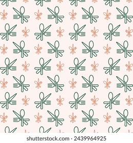 Spoon and fork adorable trendy multicolor repeating pattern vector illustration background