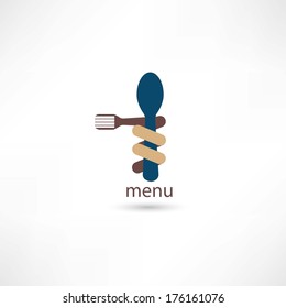 Spoon and fork around it
