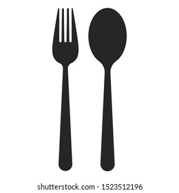 Spoon Fork Black White Background Stock Vector (Royalty Free ...