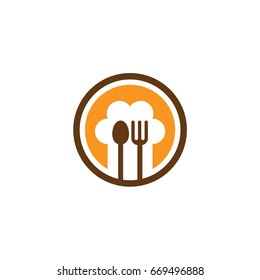Spoon And Fork With A Chef Hat For Restaurant Or Culinary Logo