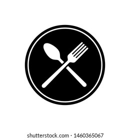 spoon fork circle icon symbol vector