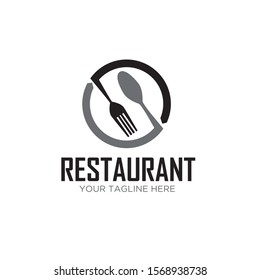 spoon and fork circle restaurant logo designs
