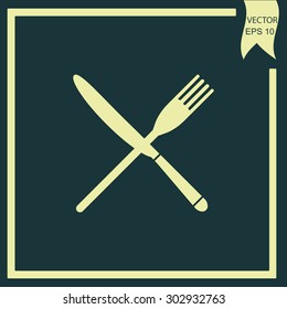 Spoon and fork. Cooking symbol.