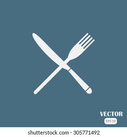 Spoon and fork. Cooking symbol.