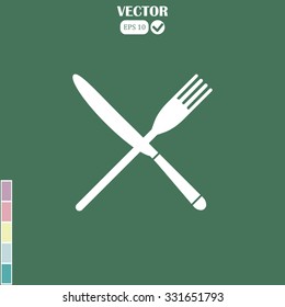 Spoon and fork. Cooking symbol.