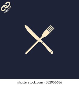 Spoon and fork. Cooking symbol.