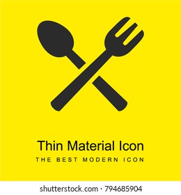 Spoon and fork crossed bright yellow material minimal icon or logo design