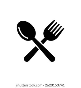Spoon with a Fork Crossing Over It Symbolizing the Balance of Nutrition and Meals