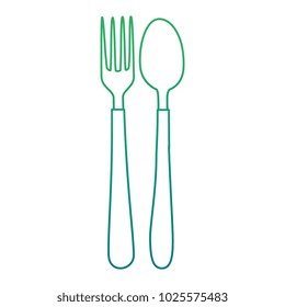 spoon and fork cutlery isolated icon