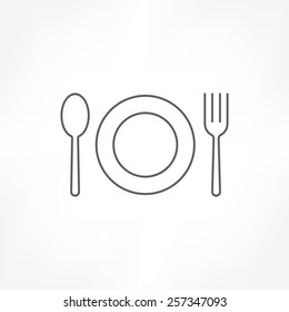 spoon fork dish icon