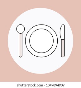 Spoon and fork, eat, restaurant, symbol icon vector