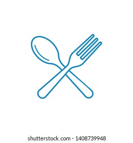 Spoon and fork, eat, restaurant symbol icon vector