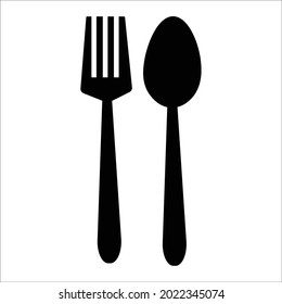 spoon and fork to eat. vector icon