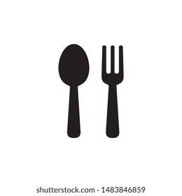 Spoon and fork flat icon design vector