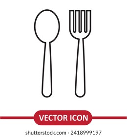 Spoon, fork flat liner illustration on white background..eps