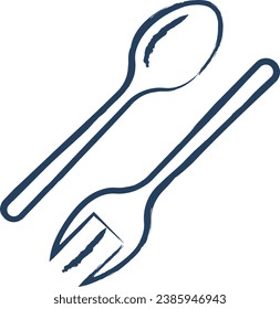 spoon and fork hand drawn vector illustration