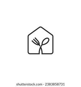 logotipo de la cuchara y de la casa del tenedor