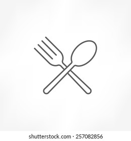 Spoon Fork Icon Stock Vector (Royalty Free) 257082856 | Shutterstock