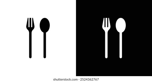 Icono de cuchara y tenedor Ilustración de diseño de arte