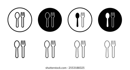Spoon and fork icon Art design illustration