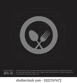 Spoon and fork icon - Black Creative Background