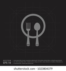 Spoon and fork icon - Black Creative Background