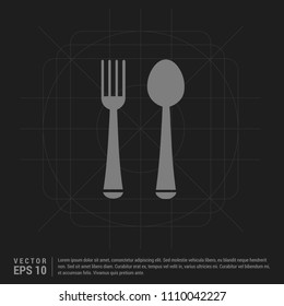 Spoon and fork icon - Black Creative Background - Free vector icon